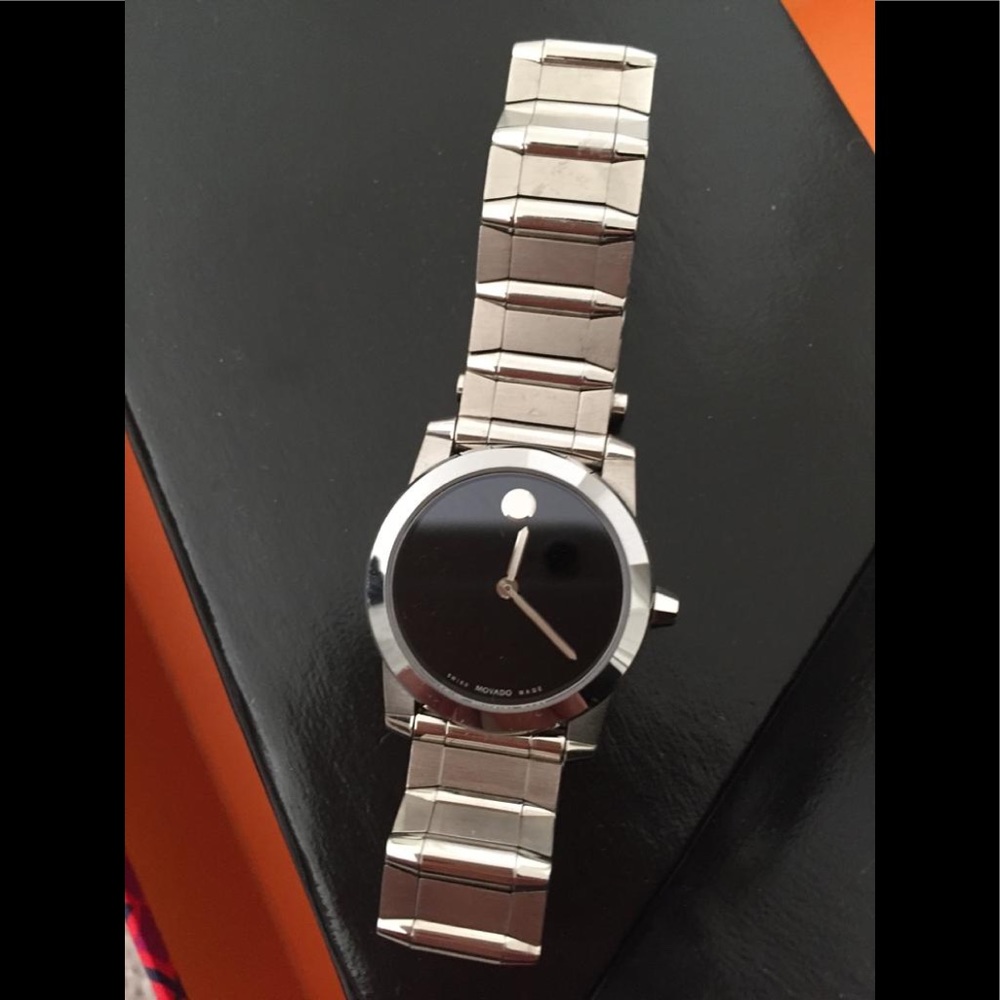 movado vizio black dial women watch